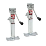 Bulldog 5K Pipe Mount Swivel Trailer Jack with Sidewind Handle and 15 Inch Lift – 2 Pack