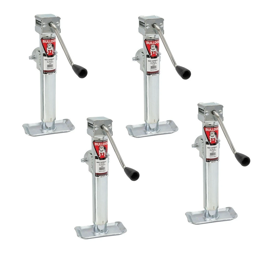 Bulldog 5K Pipe Mount Swivel Trailer Jacks – Sidewind, 15 Inch Lift, 5000 lb