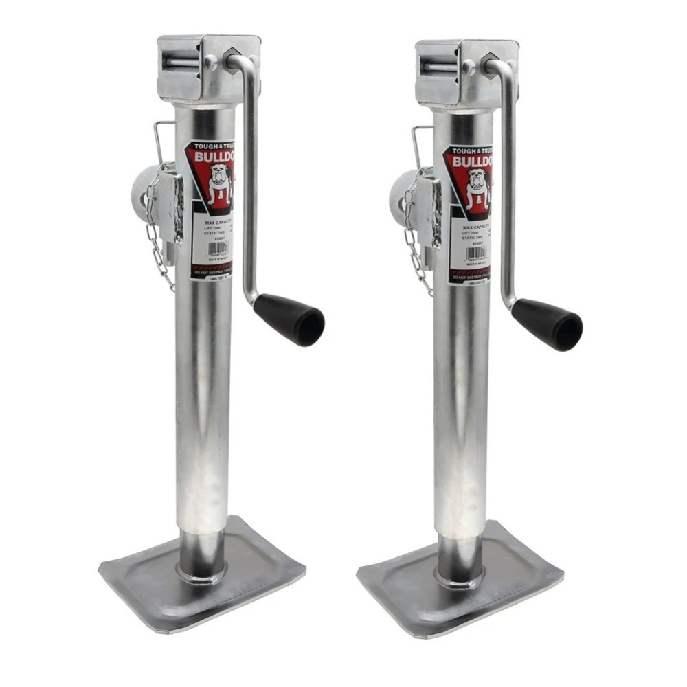 Bulldog 7K Pipe Mount Swivel Trailer Jack with 15" Lift and Sidewind Handle