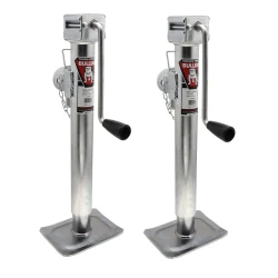 Bulldog 2x 7K Pipe Mount Swivel Trailer Jack w/ 15" Lift and Sidewind Handle