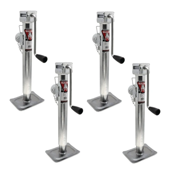 Bulldog 7K Pipe Mount Swivel Trailer Jack with Sidewind Handle and 15" Lift – 4 Pack