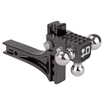 For 2014-2020 Acura MDX Trailer Hitch Tow PKG w/ Adjustable Drop Rise Triple Ball Ball Mount 1-7/8" & 2" & 2-5/16" Trailer Balls + Pin/Clip (Excludes: w/Full Size Spare Tire Models) By Draw-Tite