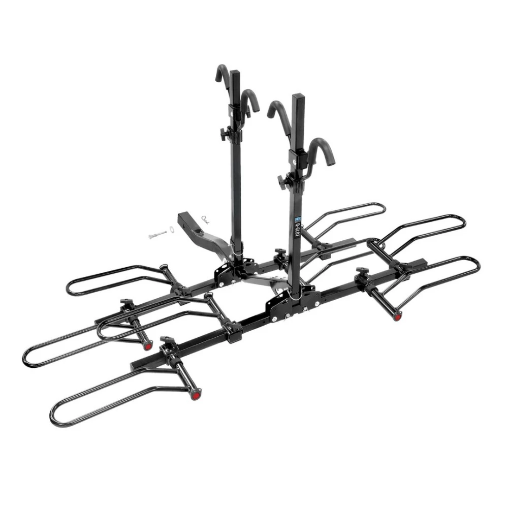 For 2018-2023 Chevrolet Traverse Trailer Hitch Tow PKG w/ 4 Bike Plaform Style Carrier Rack + Hitch Lock By Draw-Tite