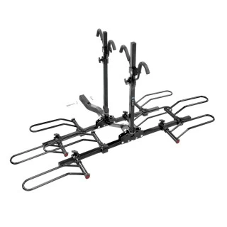For 2005-2024 Nissan Frontier Trailer Hitch Tow PKG w/ 4 Bike Plaform Style Carrier Rack + Hitch Lock By Reese Towpower