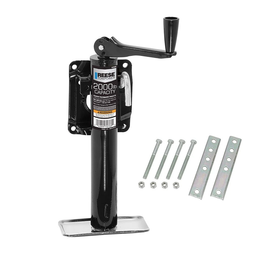 Reese 2K Snap Ring Swivel Trailer Jacks with 10 Inch Lift and Topwind Handle