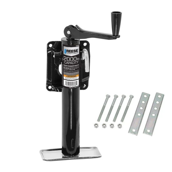Reese 2K Snap Ring Swivel Trailer Jacks with 10" Lift and Topwind Handle – 4 Pack