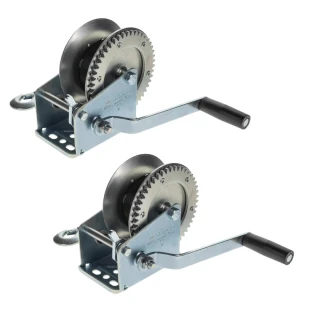 Reese 2-Pack 1,500 lbs Single-Speed Marine Trailer Winches with 20 Ft Strap and Hook