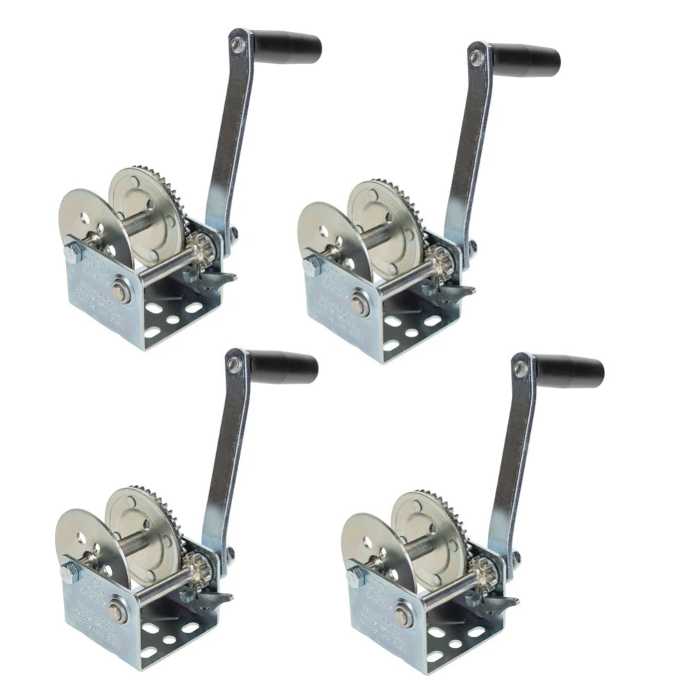 Reese 600 lb Single-Speed Trailer Winch No Strap 3:1:1 Gear Zinc – 4 Pack