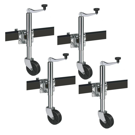 Reese 600 lb bolt-thru swivel trailer jack with 6 inch wheel and 10 inch lift
