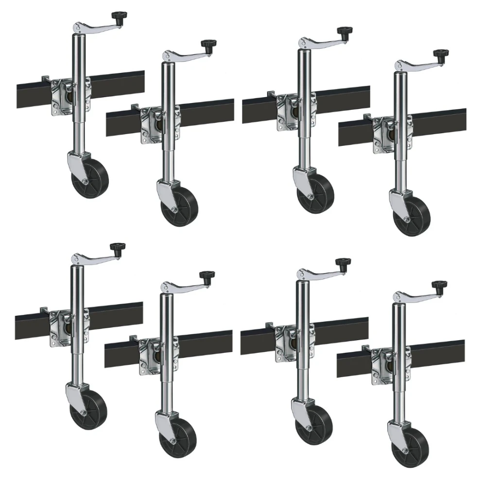 Reese 600 lb bolt-on swivel trailer jacks with 6" wheel and 10" lift – 8-pack