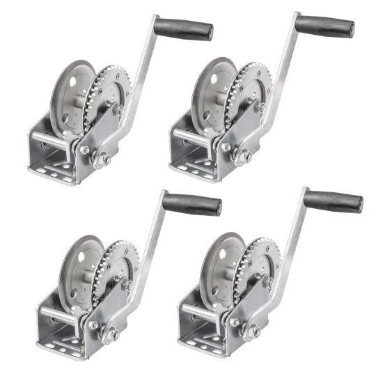 Reese 1,100 lb marine single-speed trailer winch, zinc finish, two-way ratchet (4-pack)