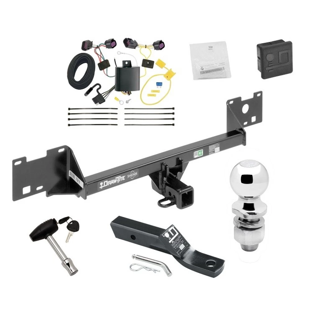 Trailer Tow Hitch For 15-22 Ram ProMaster City All Models Deluxe Package Wiring 2" Ball and Lock
