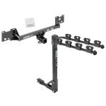Trailer Tow Hitch w/ 4 Bike Rack For 15-22 RAM ProMaster City tilt away adult or child arms fold down carrier