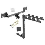 Trailer Tow Hitch w/ 4 Bike Rack For 15-22 RAM ProMaster City tilt away adult or child arms fold down carrier w/ Lock and Cover