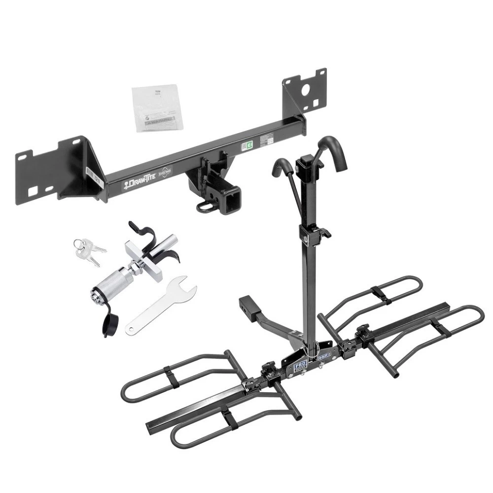 Trailer Tow Hitch For 15-22 RAM ProMaster City Platform Style 2 Bike Rack w/ Anti Rattle Hitch Lock