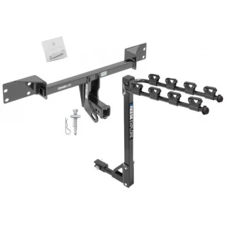 Trailer Tow Hitch w/ 4 Bike Rack For 15-19 Mercedes GLA45AMG 15-20 GLA250 17-19 INFINITI QX30 Except Sport tilt away adult or child arms fold down carrier