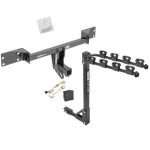 Trailer Tow Hitch w/ 4 Bike Rack For 15-19 Mercedes GLA45AMG 15-20 GLA250 17-19 INFINITI QX30 Except Sport tilt away adult or child arms fold down carrier w/ Lock and Cover