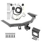 Trailer Tow Hitch w/ 7-Way RV Wiring For 16-22 Honda Pilot All Models Harness Kit Mounting Bracket 2" Tow Receiver Class 3