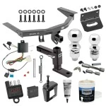 For 2014-2020 Acura MDX Trailer Hitch Tow PKG Wiring + Adjustable Drop Rise Ball Mount + 2" Ball + 2-5/16" Ball + Bracket + Cover + Dual Hitch & Coupler Locks + Wiring Tester + Ball Lube + Electric Grease + Ball Wrench + Anti Rattle Device