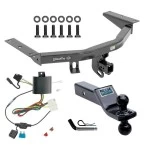 For 14-20 Acura MDX All Models Trailer Hitch Tow PKG w/ 4-Flat Wiring + Dual Ball Ball Mount 1-7/8" & 2" Trailer Balls + Pin/Clip By Draw-Tite