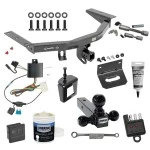 For 2014-2020 Acura MDX Trailer Hitch Tow PKG w/ 4-Flat Wiring + Triple Ball Ball Mount 1-7/8" & 2" & 2-5/16" Trailer Balls + Wiring Bracket + Hitch Cover + Dual Hitch & Coupler Locks + Wiring Tester + Ball Lube + Electric Greas