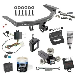 For 14-20 Acura MDX Trailer Hitch Tow PKG Wiring + Triple Ball Ball Mount 1-7/8" & 2" & 2-5/16" Trailer Balls + Bracket+Cover +Dual Hitch & Coupler Locks+Wiring Tester+Ball Lube +Electric Grease +Ball Wrench +Anti Rattle Device