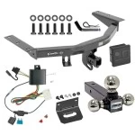 For 2014-2020 Acura MDX Trailer Hitch Tow PKG w/ 4-Flat Wiring + Triple Ball Ball Mount 1-7/8" & 2" & 2-5/16" Trailer Balls + Pin/Clip + Wiring Bracket + Hitch Cover (Excludes: w/Full Size Spare Tire Models) By Draw-Tite
