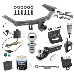 For 2014-2020 Acura MDX Trailer Hitch Tow PKG Wiring + Starter Kit Ball Mount w/ 2" Drop & 2" Ball + 1-7/8" Ball + Bracket + Cover + Dual Hitch & Locks + Wiring Tester + Ball Lube + Electric Grease + Ball Wrench + Anti Rattle Device