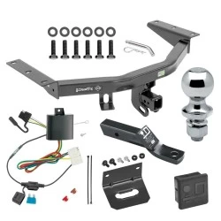 For 2014-2020 Acura MDX Trailer Hitch Tow PKG w/ 4-Flat Wiring + Ball Mount w/ 2" Drop + 1-7/8" Ball + Wiring Bracket + Hitch Cover (Excludes: w/Full Size Spare Tire Models) By Draw-Tite