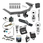 For 14-20 Acura MDX Trailer Hitch Tow PKG Wiring + Ball Mount w/ 2" Drop + 2" Ball + 2-5/16" Ball + Bracket + Cover + Dual Hitch & Coupler Locks + Wiring Tester + Ball Lube + Electric Grease + Ball Wrench + Anti Rattle Device