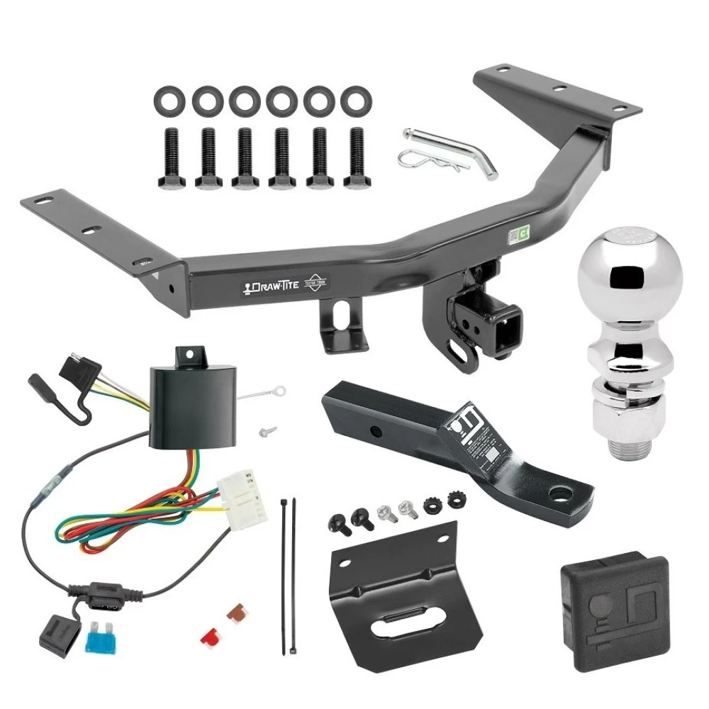 For 2014-2020 Acura MDX Trailer Hitch kit by: Draw-Tite For 2014-2020 Acura MDX Trailer Hitch Tow PKG w/ 4-Flat Wiring + Ball Mount w/ 2" Drop + 2-5/16" Ball + Wiring Bracket + Hitch Cover (Excludes: w/Full Size Spare Tire Models) By Draw-Tite
