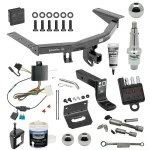 For 14-20 Acura MDX Trailer Hitch Tow PKG Wiring + Ball Mount w/ 4" Drop +Interchangeable Ball 1-7/8" & 2" & 2-5/16" +Bracket+Cover+Dual Hitch & Locks+Wiring Tester+ Ball Lube+Electric Grease+Ball Wrench+Anti Rattle Device