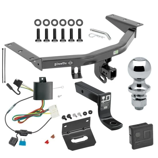 For 2014-2020 Acura MDX Trailer Hitch kit by: Draw-Tite For 2014-2020 Acura MDX Trailer Hitch Tow PKG w/ 4-Flat Wiring + Ball Mount w/ 4" Drop + 1-7/8" Ball + Wiring Bracket + Hitch Cover (Excludes: w/Full Size Spare Tire Models) By Draw-Tite