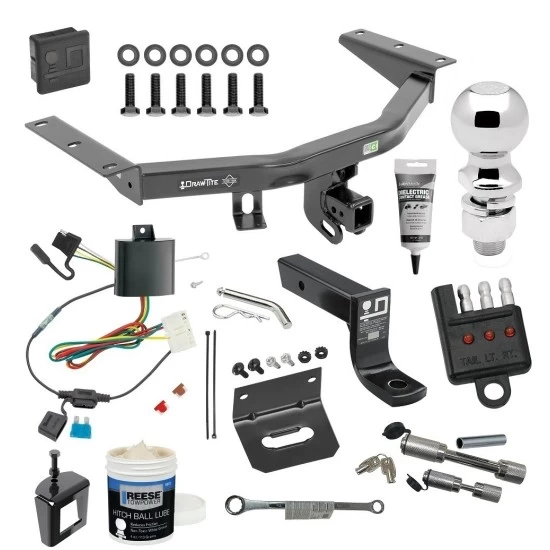 For 2014-2020 Acura MDX Trailer Hitch kit by: Draw-Tite For 2014-2020 Acura MDX Trailer Hitch Tow PKG w/ 4-Flat Wiring + Ball Mount w/ 4" Drop + 2-5/16" Ball + Wiring Bracket + Hitch Cover + Dual Hitch & Coupler Locks + Wiring Tester + Ball Lube + Electric Grease + Ball Wrench + Anti Rattle Devic