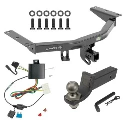 For 14-20 Acura MDX All Models Trailer Hitch Tow PKG w/ 4-Flat Wiring + Interlock Tactical Starter Kit w/ 2" Drop & 2" Ball By Draw-Tite