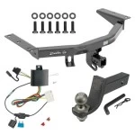 For 14-20 Acura MDX All Models Trailer Hitch Tow PKG w/ 4-Flat Wiring + Interlock Tactical Starter Kit w/ 3-1/4" Drop & 2" Ball By Draw-Tite