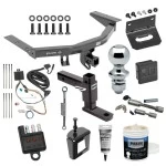 For 2016-2022 Honda Pilot Trailer Hitch Tow PKG w/ 4-Flat Wiring + Adjustable Drop Rise Ball Mount + 1-7/8" Ball + Wiring Bracket + Hitch Cover + Dual Hitch & Coupler Locks + Wiring Tester + Ball Lube + Electric Grease + Ball Wrench + Anti Rattle