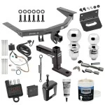 For 2016-2022 Honda Pilot Trailer Hitch Tow PKG w/ 4-Flat Wiring + Adjustable Drop Rise Ball Mount + 2" Ball + 2-5/16" Ball + Wiring Bracket + Hitch Cover + Dual Hitch & Coupler Locks + Wiring Tester + Ball Lube + Electric Grease + Ball Wren