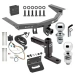 For 2016-2022 Honda Pilot Trailer Hitch Tow PKG w/ 4-Flat Wiring + Adjustable Drop Rise Ball Mount + Pin/Clip + 2" Ball + 1-7/8" Ball + Wiring Bracket + Hitch Cover By Draw-Tite
