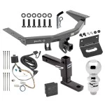For 2016-2022 Honda Pilot Trailer Hitch Tow PKG w/ 4-Flat Wiring + Adjustable Drop Rise Ball Mount + Pin/Clip + 2-5/16" Ball + Wiring Bracket + Hitch Cover By Draw-Tite