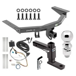 For 2016-2022 Honda Pilot Trailer Hitch Tow PKG w/ 4-Flat Wiring + Adjustable Drop Rise Ball Mount + Pin/Clip + 2-5/16" Ball By Draw-Tite