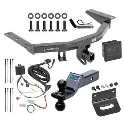Trailer Hitch For 14-20 Acura MDX 16-22 Honda Pilot Tow PKG w/ 4-Flat Wiring + Dual Ball Ball Mount 1-7/8" & 2" Trailer Balls + Pin/Clip + Wiring Bracket + Hitch Cover By Draw-Tite
