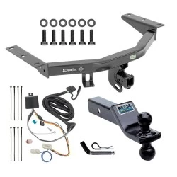 For 16-22 Honda Pilot All Models Trailer Hitch Tow PKG w/ 4-Flat Wiring + Dual Ball Ball Mount 1-7/8" & 2" Trailer Balls + Pin/Clip By Draw-Tite