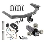 For 2016-2022 Honda Pilot Trailer Hitch Tow PKG w/ 4-Flat Wiring + Triple Ball Ball Mount 1-7/8" & 2" & 2-5/16" Trailer Balls + Pin/Clip By Draw-Tite