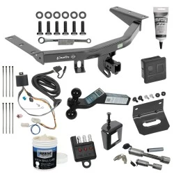 For 2016-2022 Honda Pilot Trailer Hitch Tow PKG Wiring + Dual Ball Ball Mount 2" & 2-5/16" Trailer Balls + Bracket + Cover + Dual Hitch & Coupler Locks + Wiring Tester + Ball Lube + Electric Grease + Ball Wrench + Anti Rattle Device