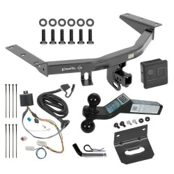 For 2016-2022 Honda Pilot Trailer Hitch Tow PKG w/ 4-Flat Wiring + Dual Ball Ball Mount 2" & 2-5/16" Trailer Balls + Pin/Clip + Wiring Bracket + Hitch Cover By Draw-Tite