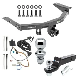 For 16-22 Honda Pilot All Models Trailer Hitch Tow PKG w/ 4-Flat Wiring + Starter Kit Ball Mount w/ 2" Drop & 2" Ball + 1-7/8" Ball By Draw-Tite
