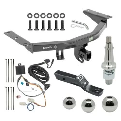 For 16-22 Honda Pilot All Models Trailer Hitch Tow PKG w/ 4-Flat Wiring + Ball Mount w/ 2" Drop + Interchangeable Ball 1-7/8" & 2" & 2-5/16" By Draw-Tite