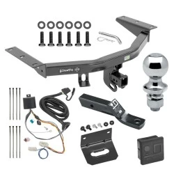 For 2016-2022 Honda Pilot Trailer Hitch Tow PKG w/ 4-Flat Wiring + Ball Mount w/ 2" Drop + 1-7/8" Ball + Wiring Bracket + Hitch Cover By Draw-Tite