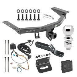 For 2016-2022 Honda Pilot Trailer Hitch Tow PKG w/ 4-Flat Wiring + Ball Mount w/ 2" Drop + 2-5/16" Ball + Wiring Bracket + Hitch Cover By Draw-Tite